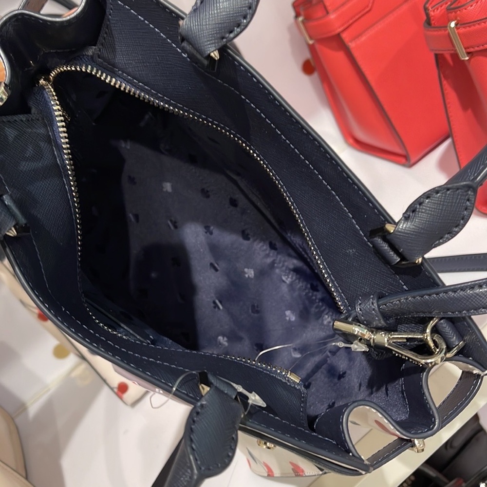 Kate Spade Staci Dancing Cherrie Medium Satchel Cream Multi - Picture 14 of 16